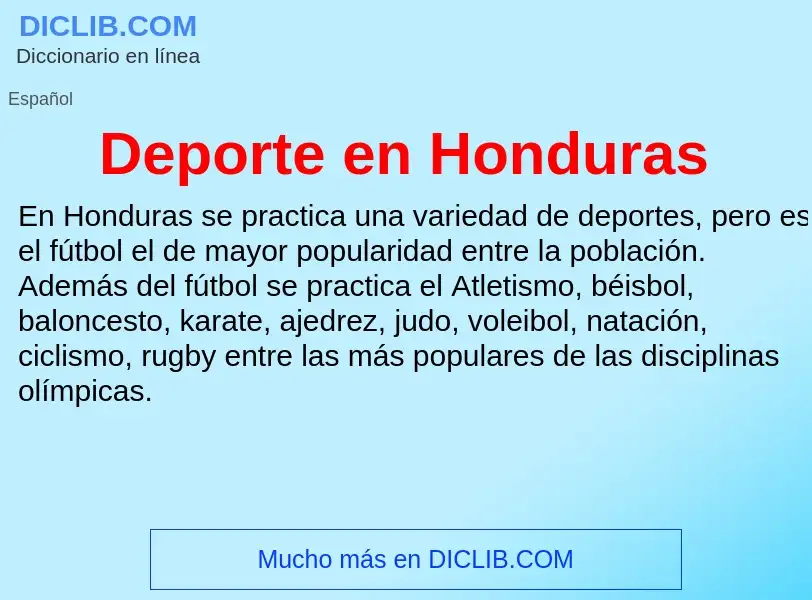 Что такое Deporte en Honduras - определение