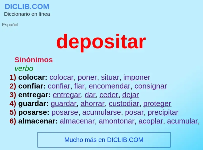 O que é depositar - definição, significado, conceito