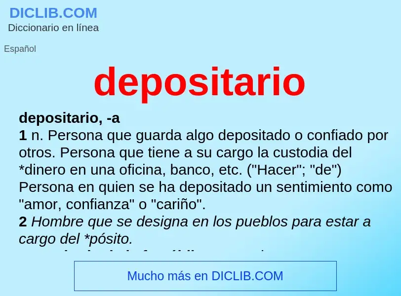 Wat is depositario - definition