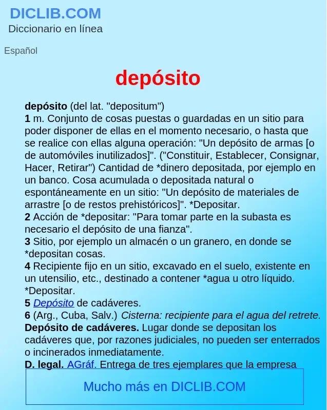 What is depósito - definition