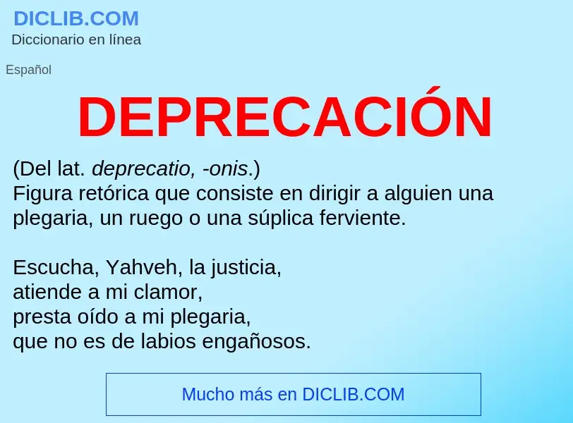 O que é DEPRECACIÓN - definição, significado, conceito