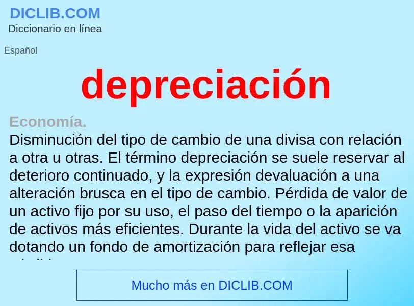 What is depreciación - definition