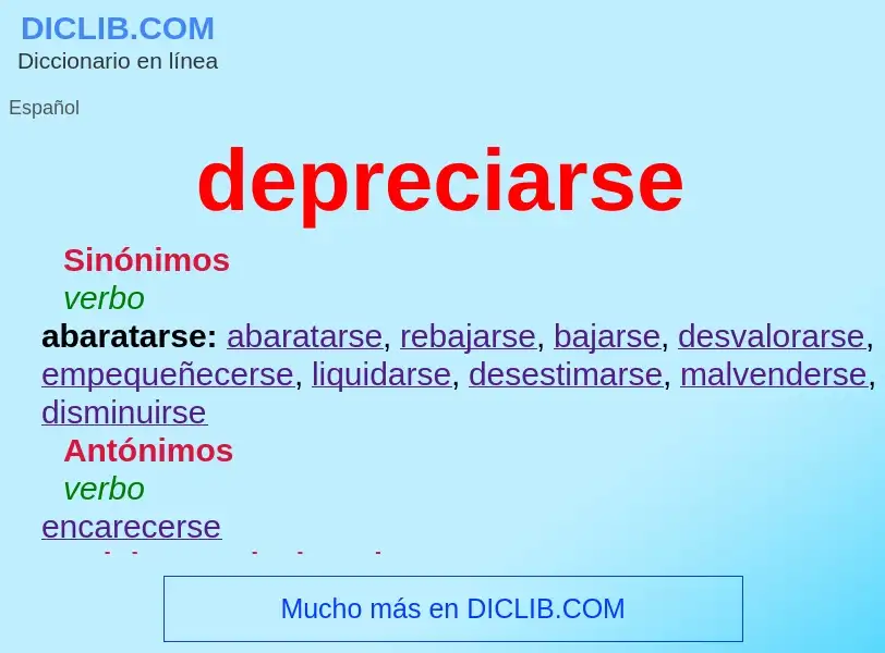 O que é depreciarse - definição, significado, conceito