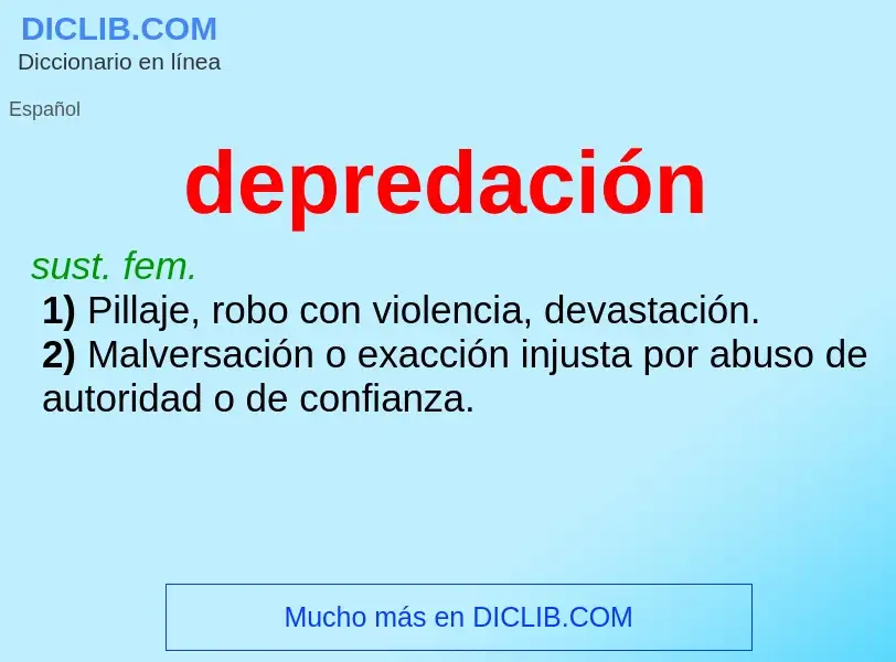 Wat is depredación - definition