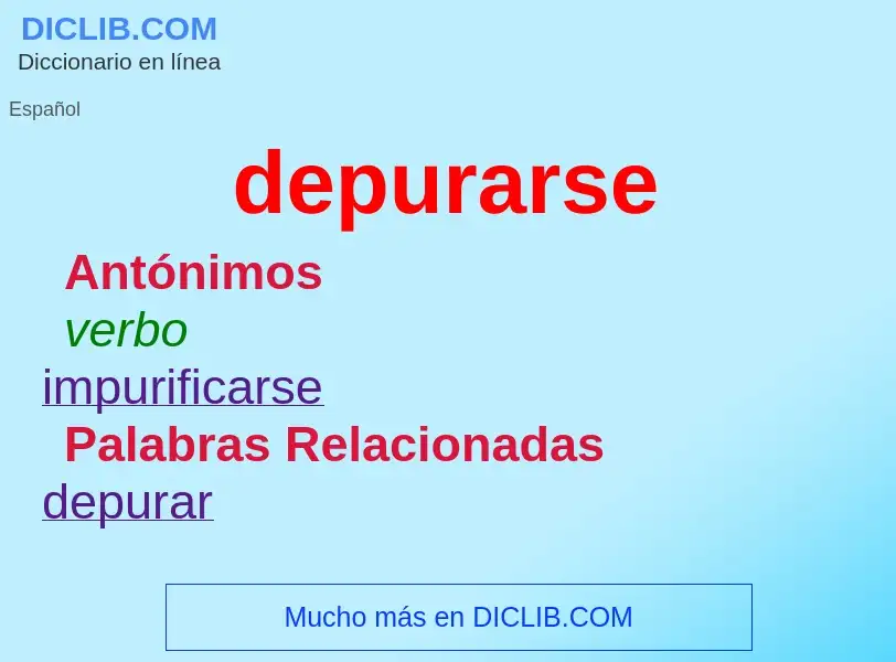 What is depurarse - meaning and definition