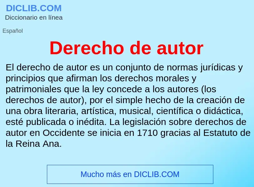 ¿Qué es Derecho de autor? - significado y definición