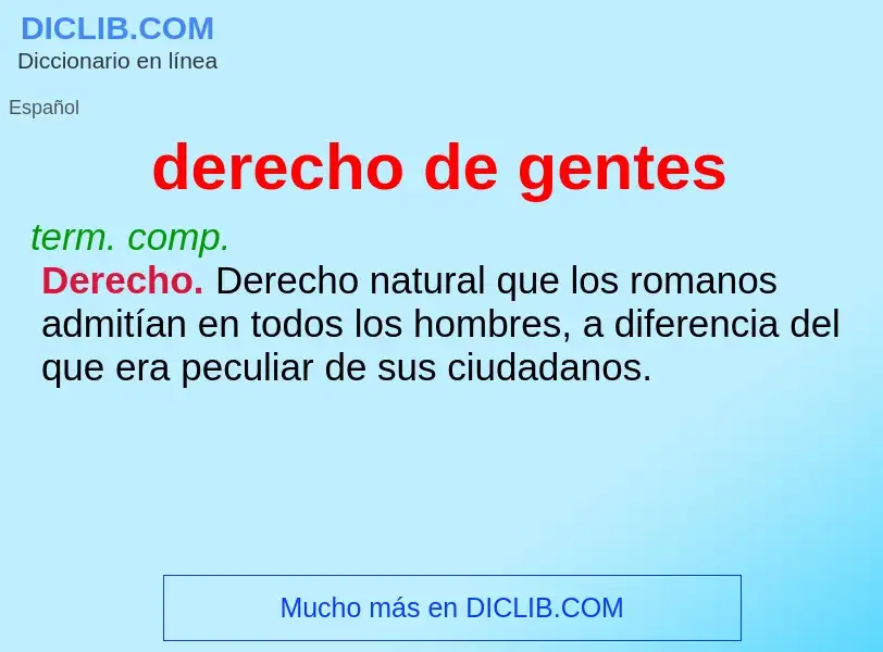 What is derecho de gentes - meaning and definition