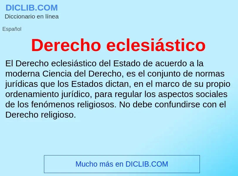 Wat is Derecho eclesiástico - definition