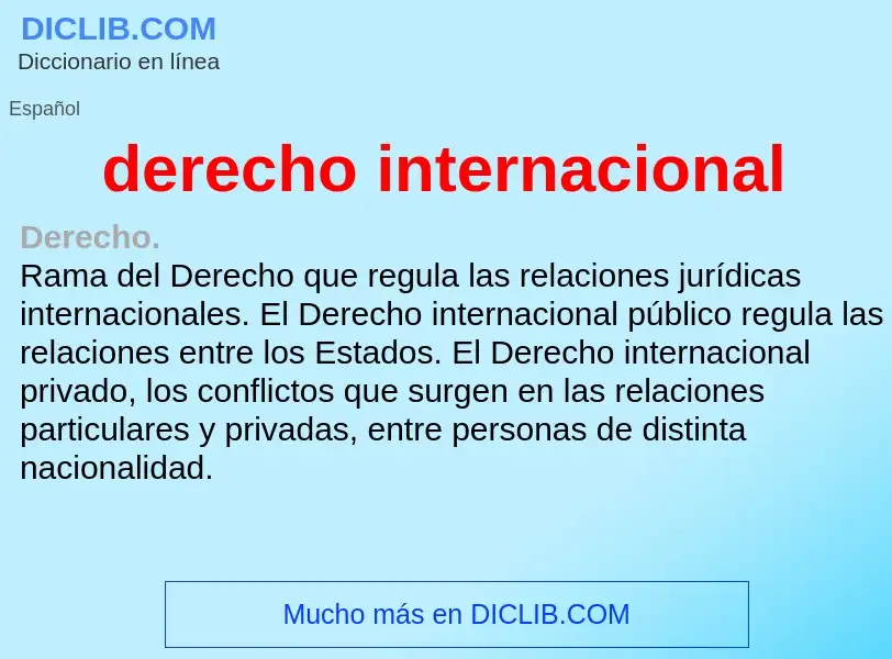 Что такое derecho internacional - определение