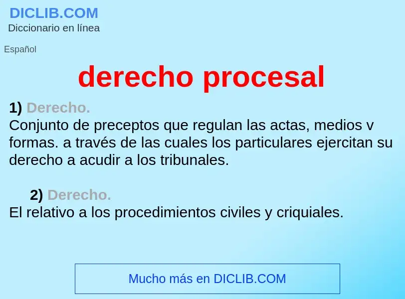 Che cos'è derecho procesal - definizione