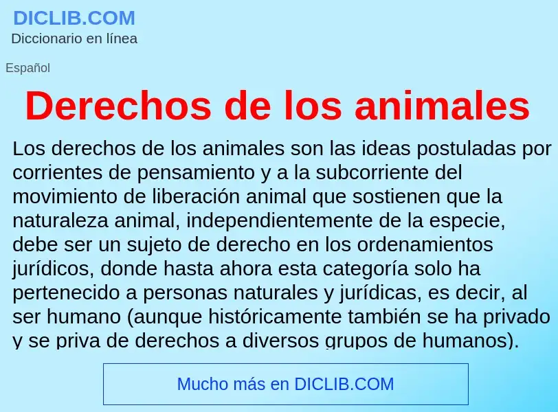 Что такое Derechos de los animales - определение