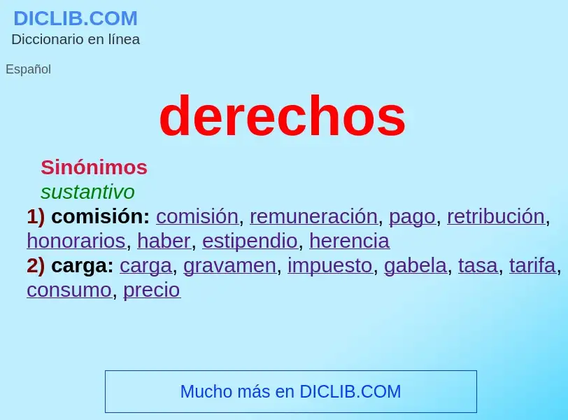 Wat is derechos - definition