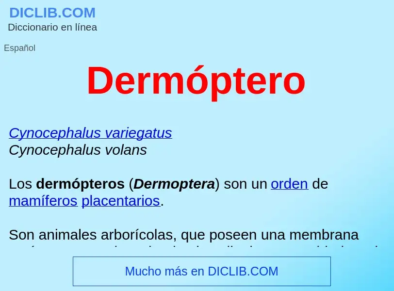 ¿Qué es Dermóptero ? - significado y definición