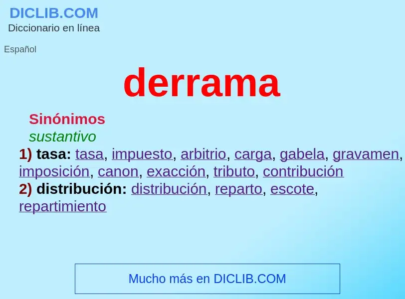 ¿Qué es derrama? - significado y definición