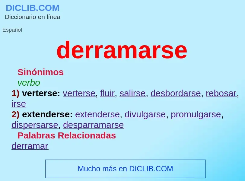 What is derramarse - definition