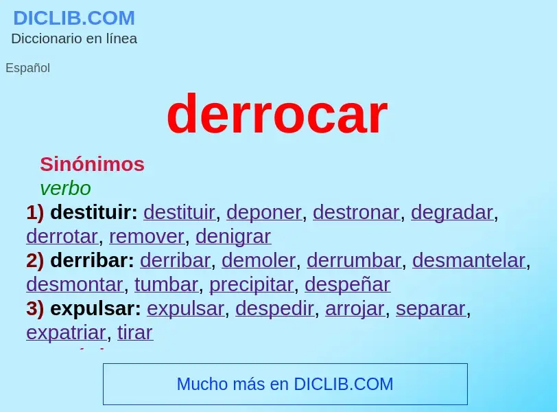 O que é derrocar - definição, significado, conceito