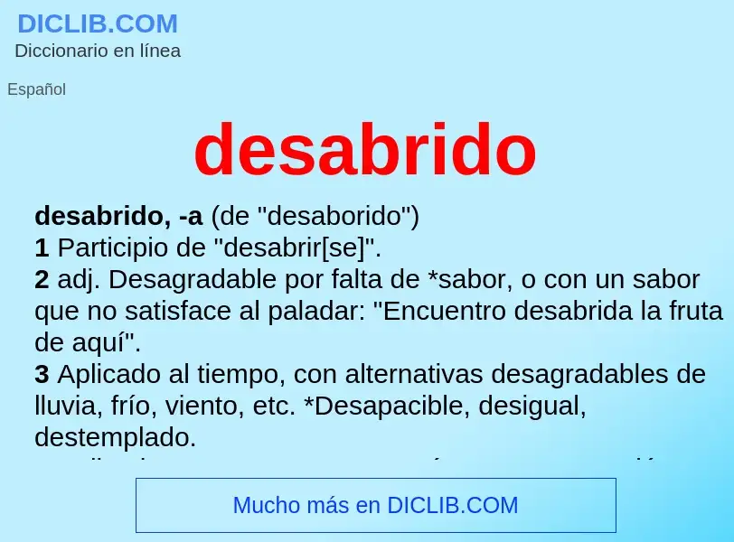 Was ist desabrido - Definition