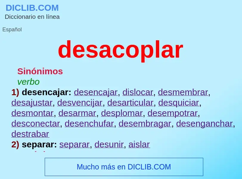 Wat is desacoplar - definition