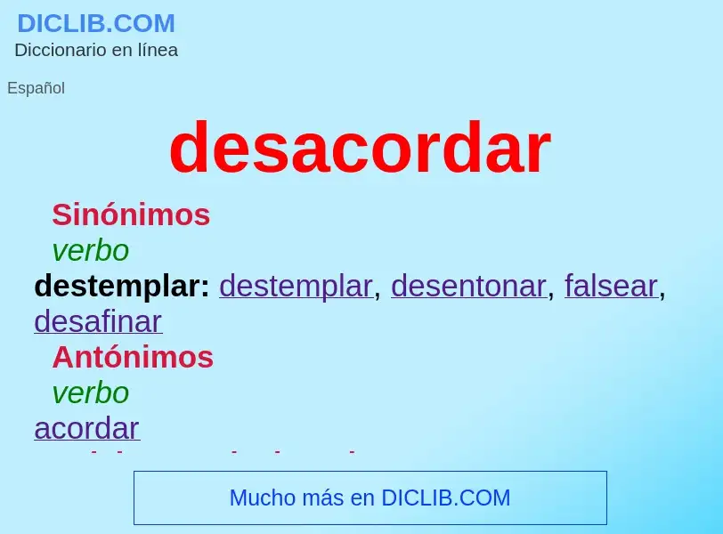 Wat is desacordar - definition