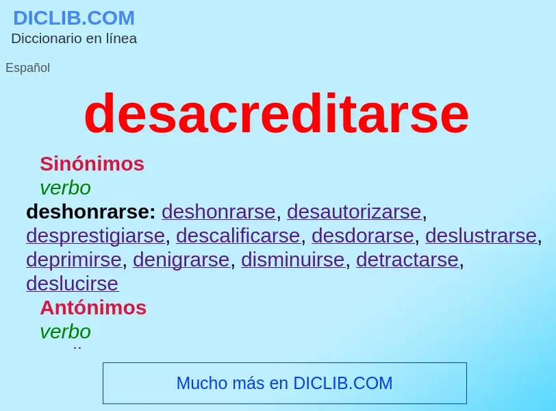 Qu'est-ce que desacreditarse - définition