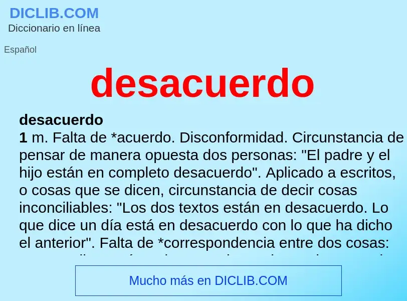 What is desacuerdo - definition