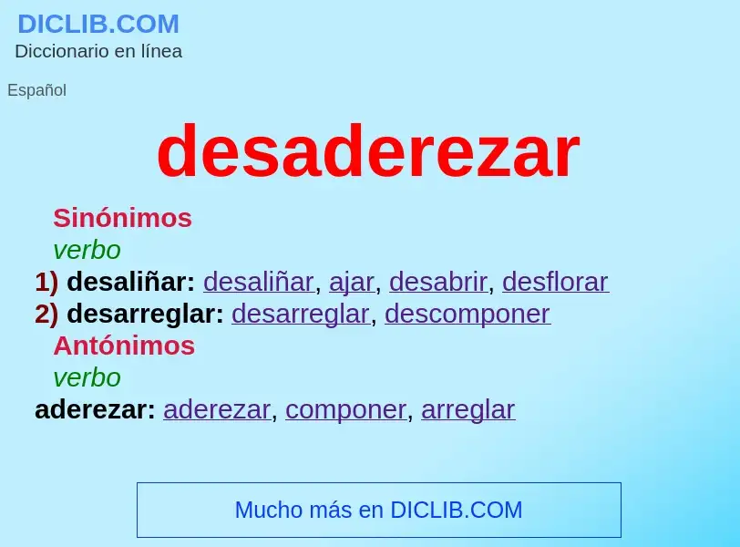 Wat is desaderezar - definition