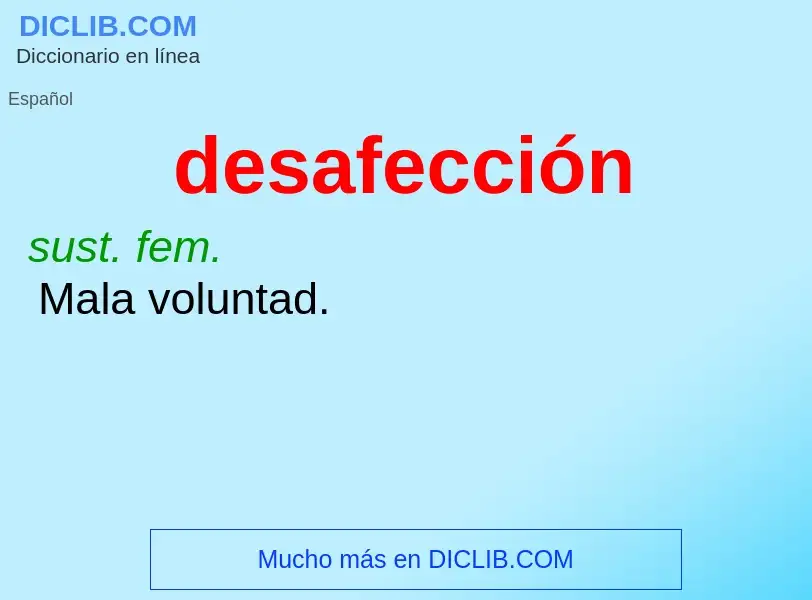 Wat is desafección - definition