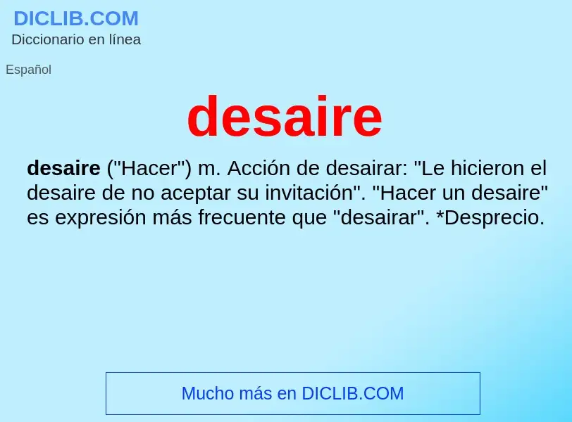 What is desaire - definition