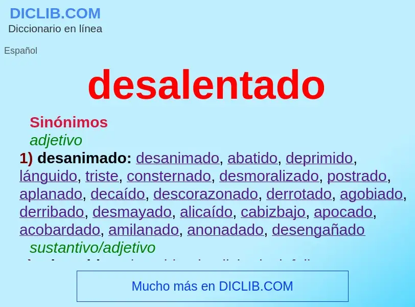 Wat is desalentado - definition