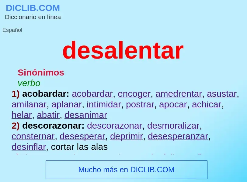 Was ist desalentar - Definition