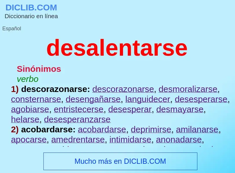 O que é desalentarse - definição, significado, conceito