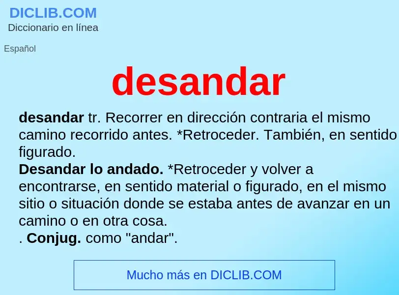 What is desandar - definition