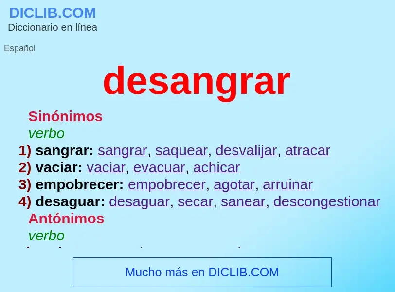 Wat is desangrar - definition