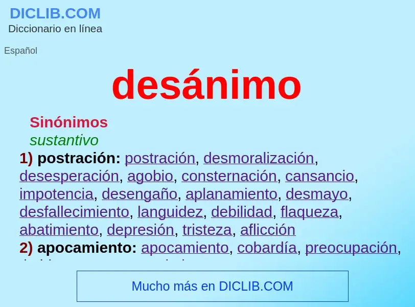 What is desánimo - definition