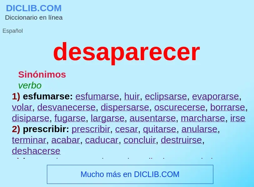 What is desaparecer - definition