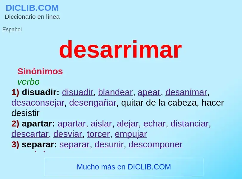 What is desarrimar - definition