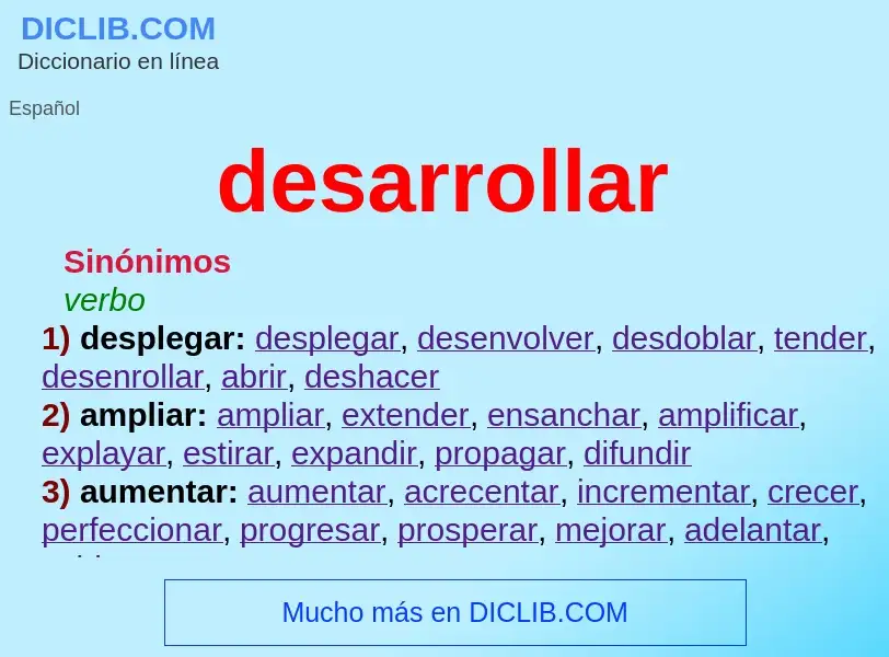 What is desarrollar - definition