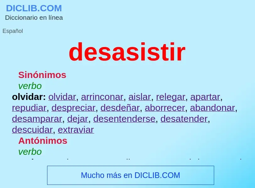 Wat is desasistir - definition