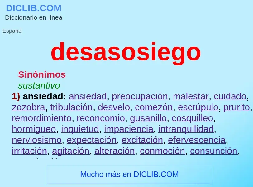 Wat is desasosiego - definition