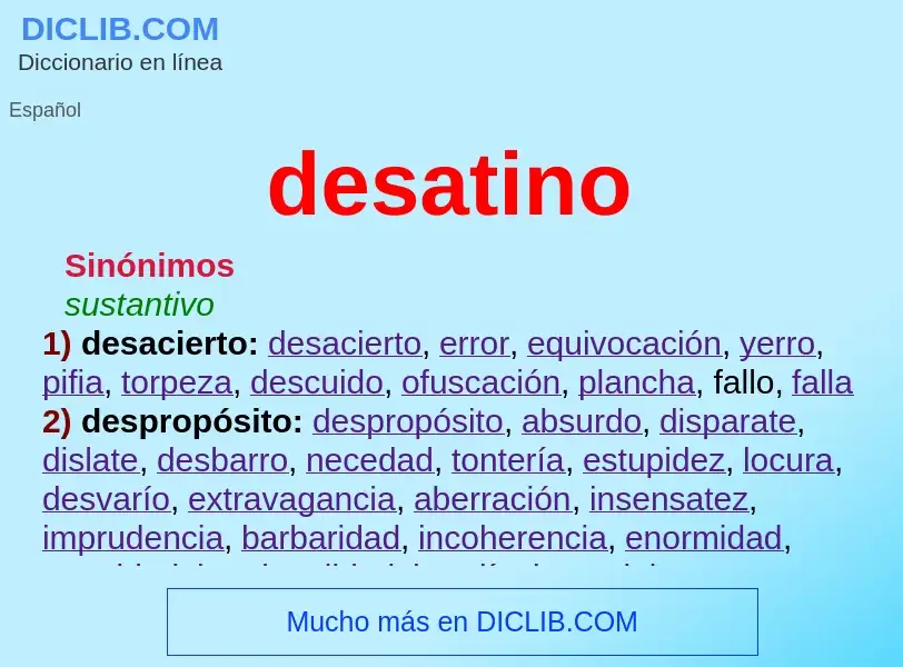 What is desatino - definition