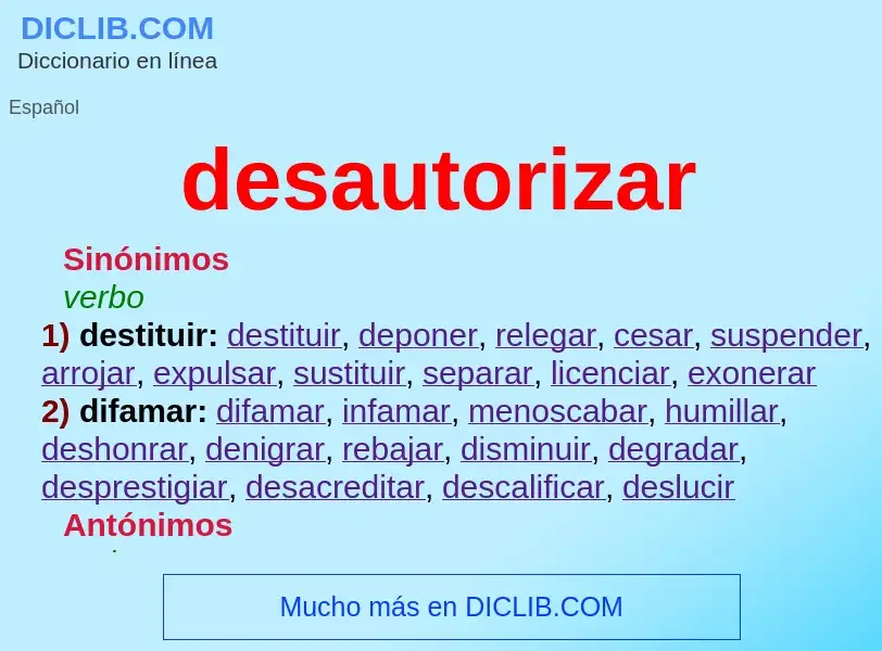 What is desautorizar - meaning and definition