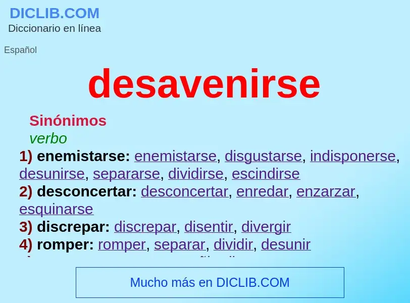 What is desavenirse - meaning and definition