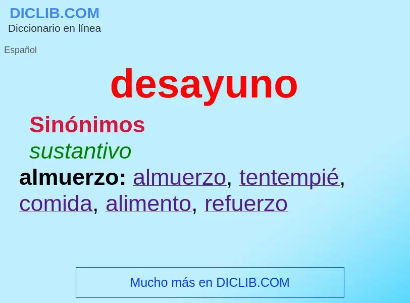 O que é desayuno - definição, significado, conceito