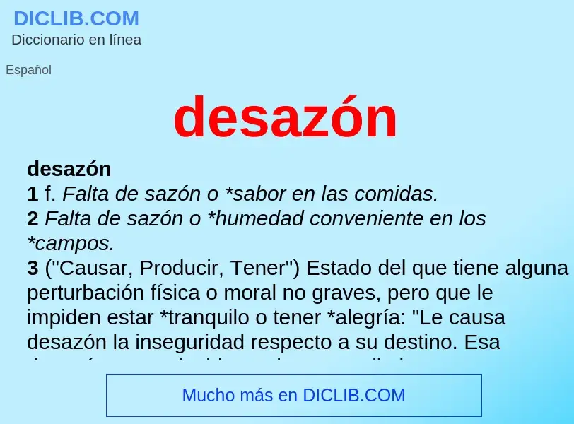 Was ist desazón - Definition