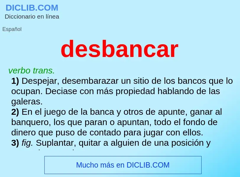 What is desbancar - meaning and definition