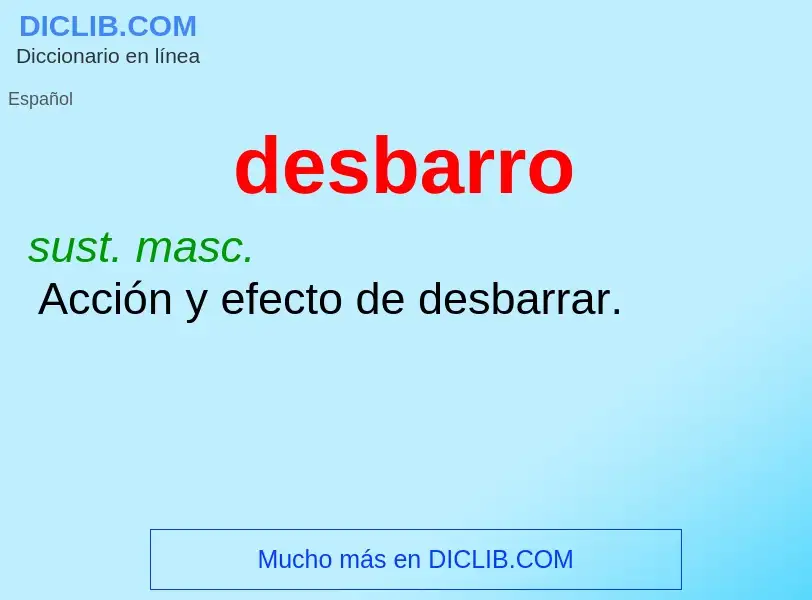 What is desbarro - definition