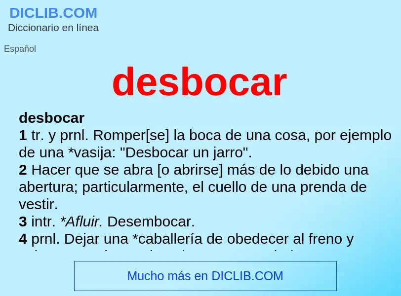 What is desbocar - definition