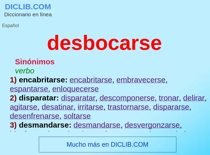 What is desbocarse - definition