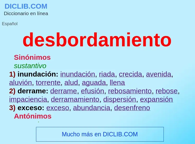 What is desbordamiento - definition