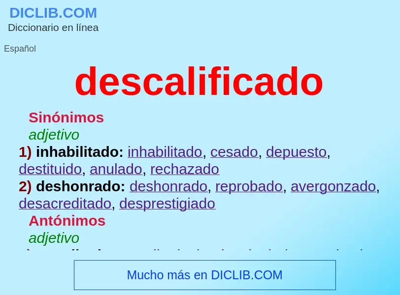 What is descalificado - definition